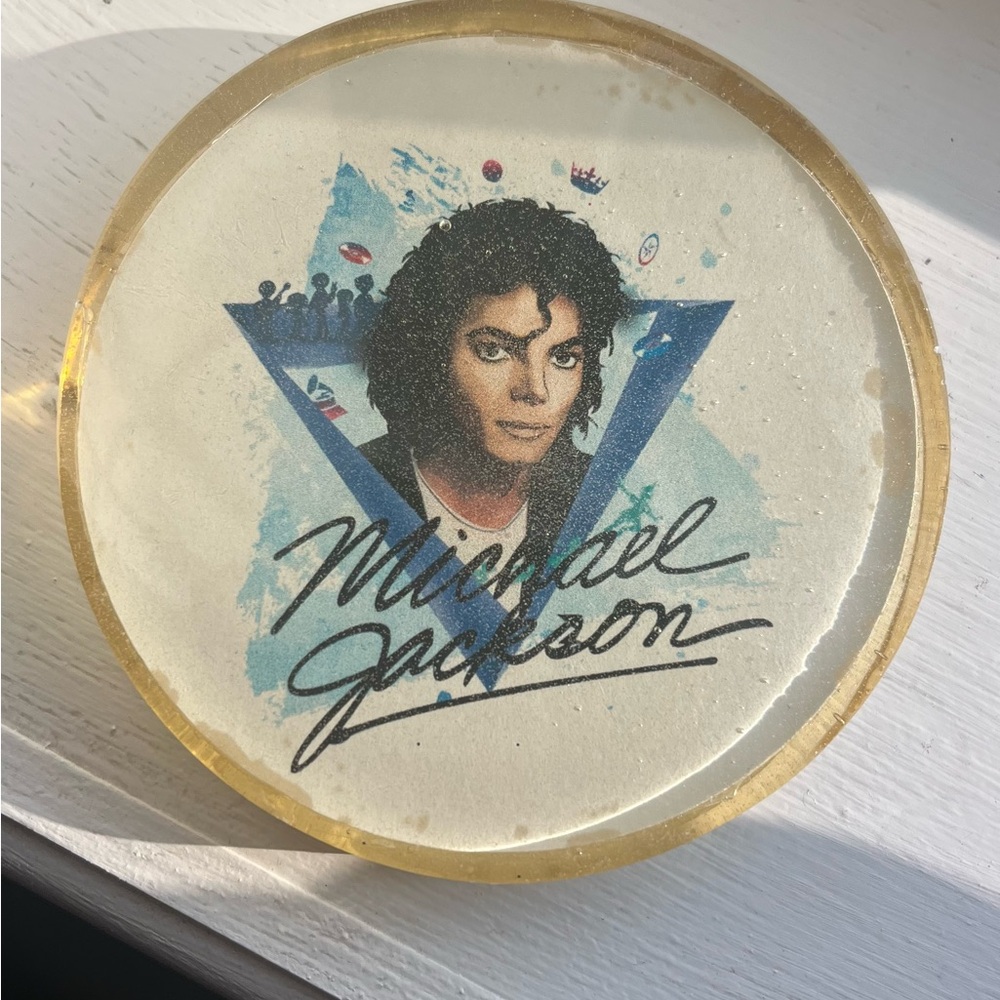 Set of (3) Vintage Michael Jackson Acrylic Coasters - Picture 3 of 7